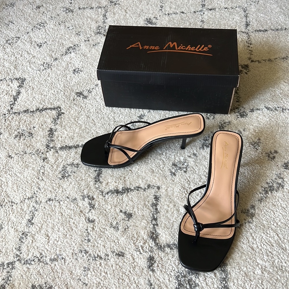 Y2K inspired black thong heels
